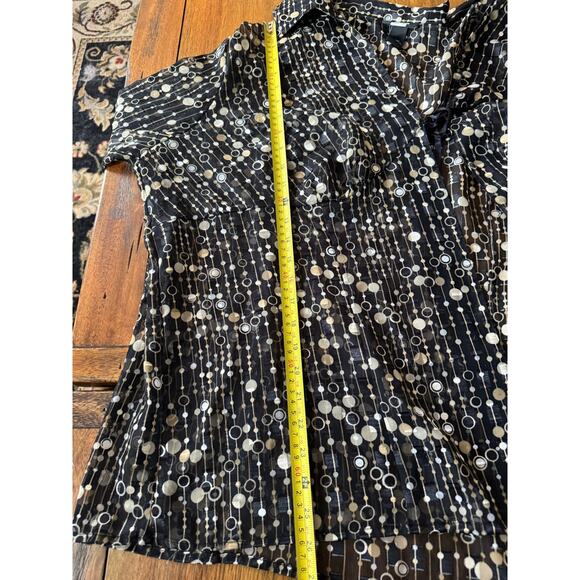 Studio 1940 Gold Black Sheer Open Front Blouse Size 26/28 Plus Size Black Blouse - Picture 7 of 9